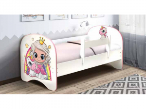 Кровать детская с фотопечатью без ящика Принцесса 800*1600