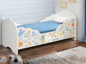 Кровать детская с бортом Малышка №3 700*1400 белая
