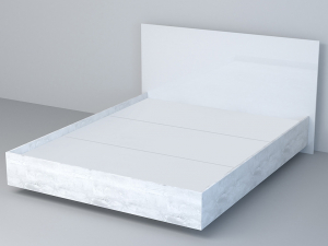 Кровать Эго арт. 031-М1 1600 бетон светлый/белый глянец