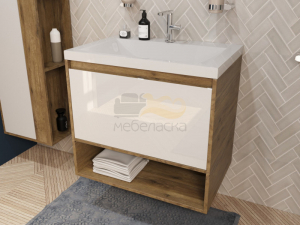 Тумба с раковиной Monaco Wood 600 1 ящик с нишей