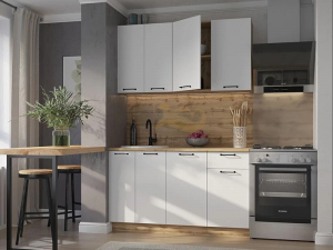 Кухонный гарнитур Валерия 1400 мм МДФ Вотан/Белый