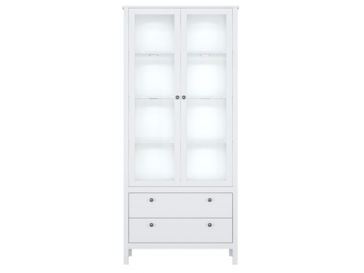 Шкаф-витрина REG2W2S с подсветкой Хельга белый